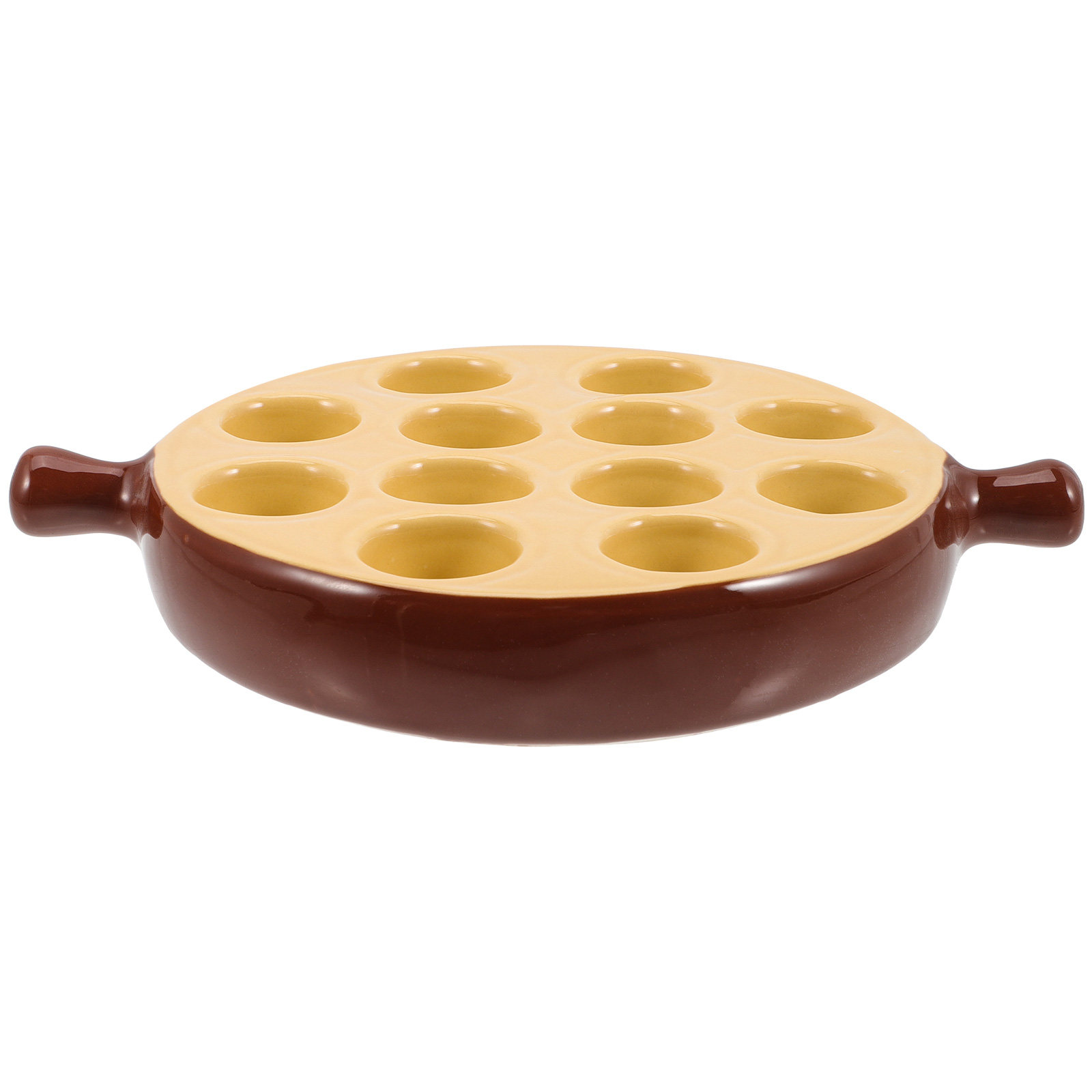 Takoyaki Grill Plate - Ceramic Escargot Plate 12 Holes Smooth