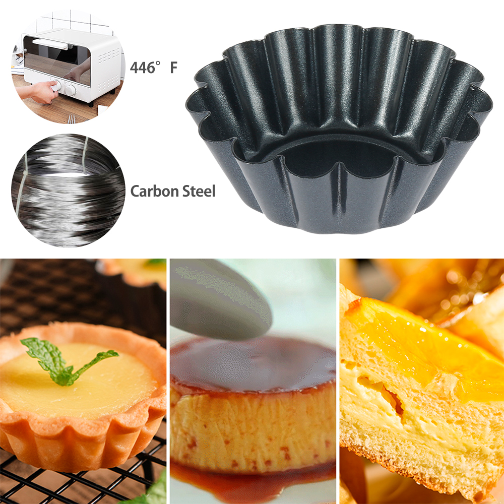 12Pcs Pan Mold Tart Quiche Fla - Egg Waffle Pan ulasan dan harga