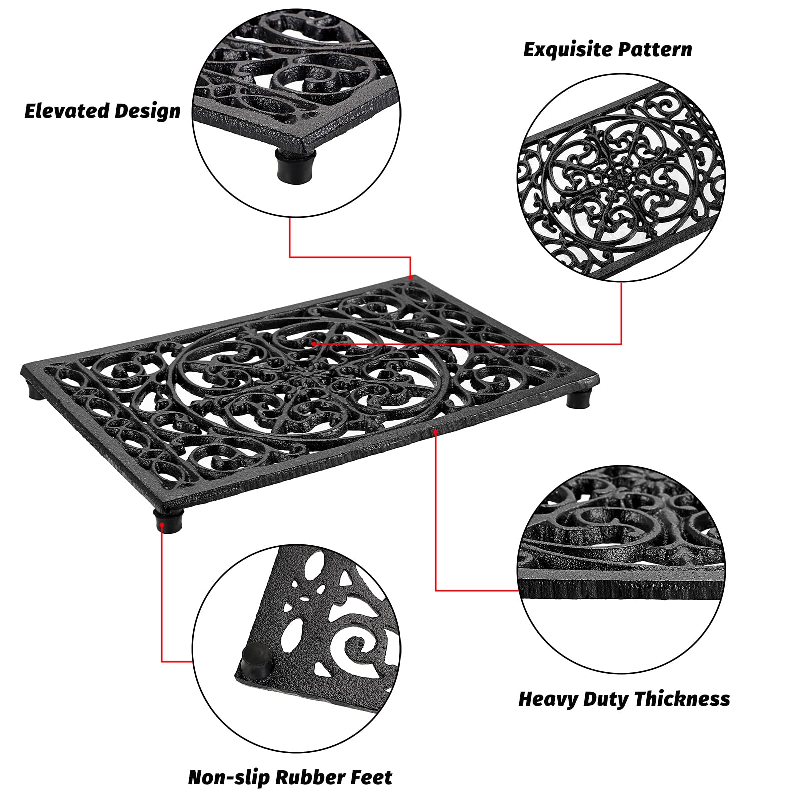 Rectangle Cast Iron Trivet Hea - Cast Iron Corn ulasan dan harga