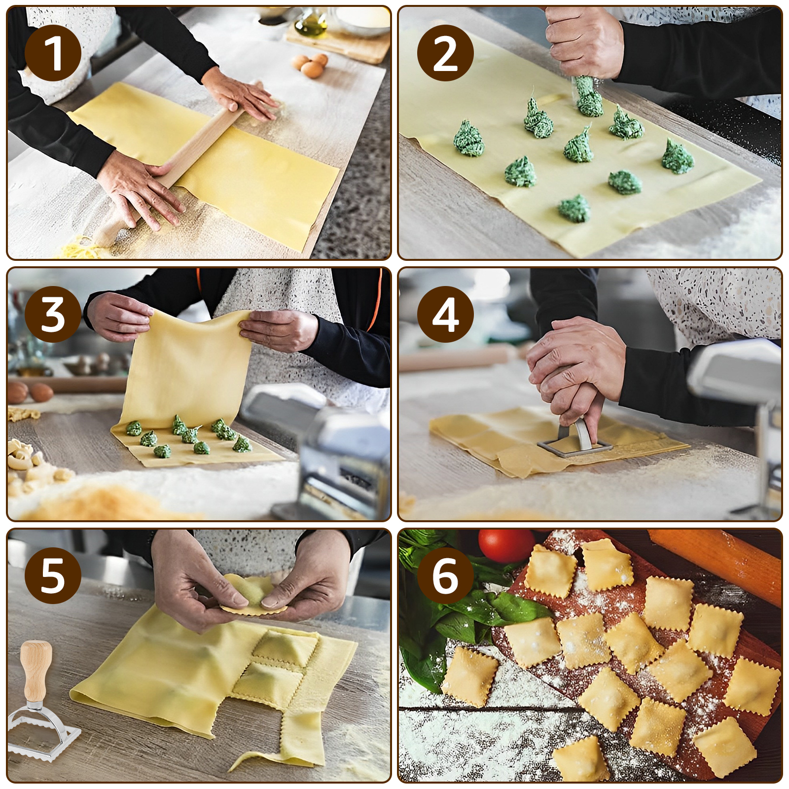 6Pcs Ravioli Maker Set Ravioli - Dumpling Press Set ulasan dan harga