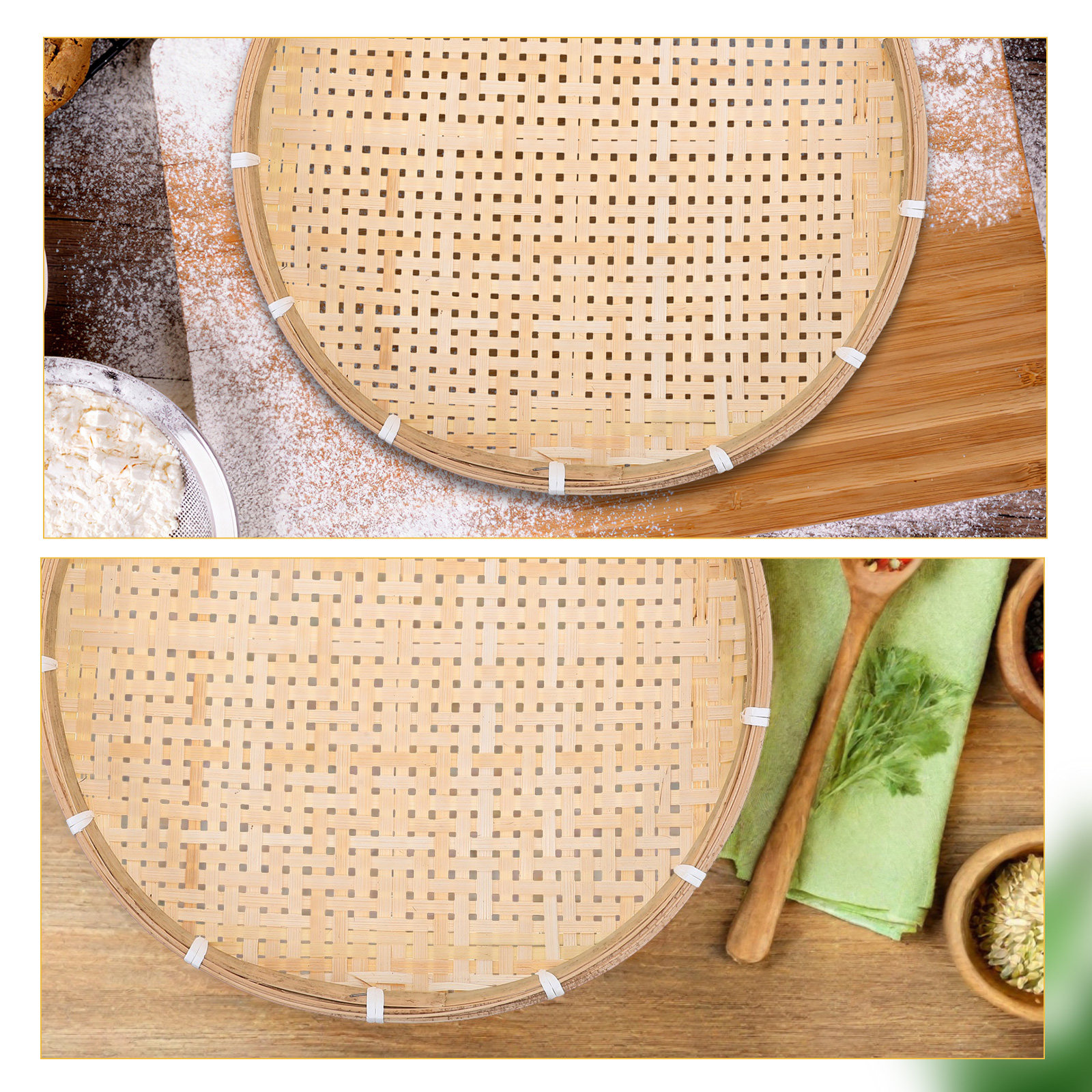 35Cm Round Bamboo Sieve Basket - Dim Sum Basket ulasan dan harga