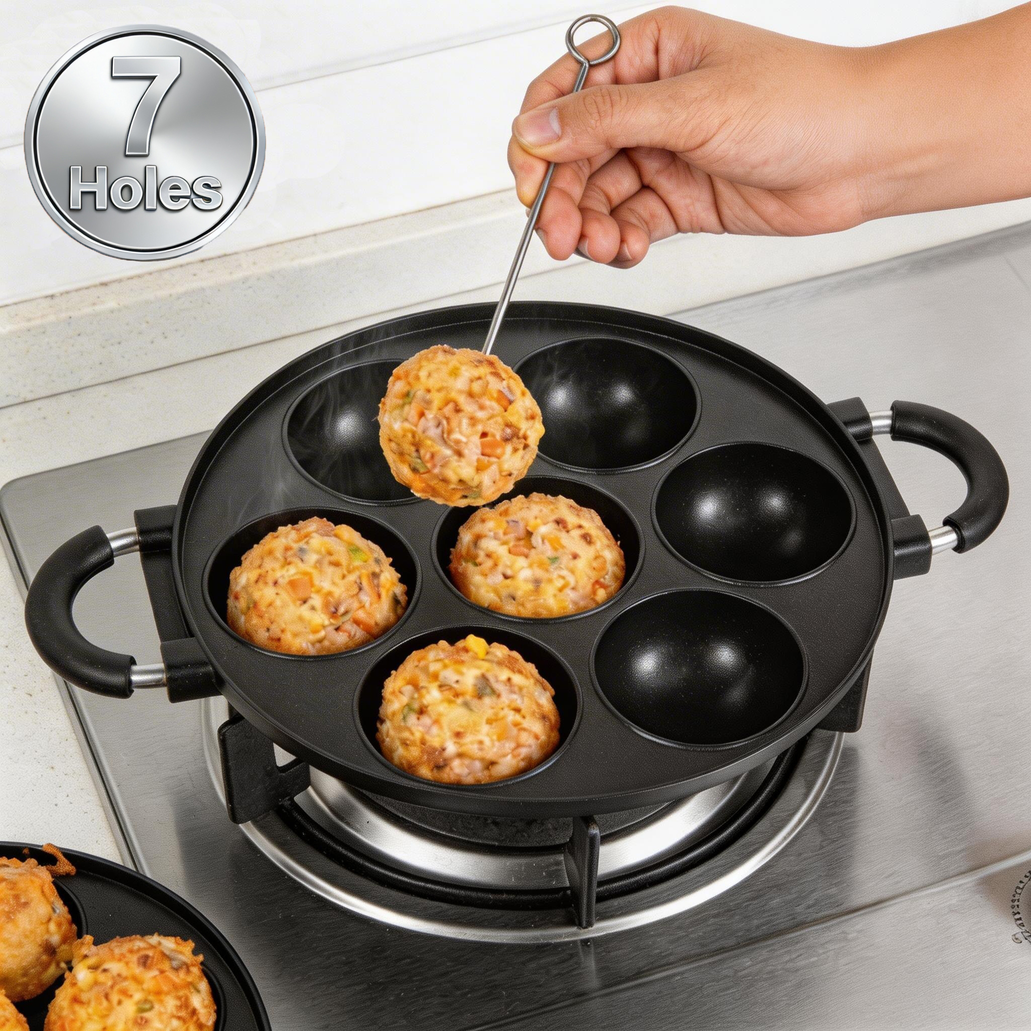 16/7 Holes Takoyaki Pan Alumin - Takoyaki Grill Plate ulasan dan harga
