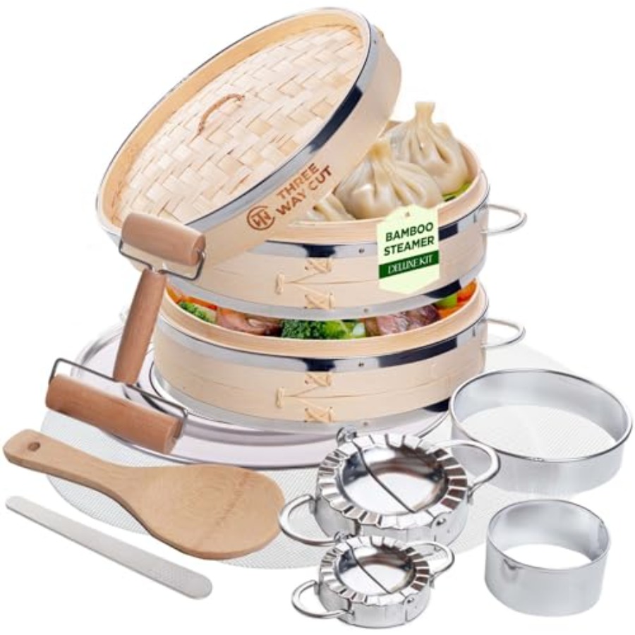 2-tier 10 Bamboo Steamer with  - Bao Steamer Bamboo ulasan dan harga