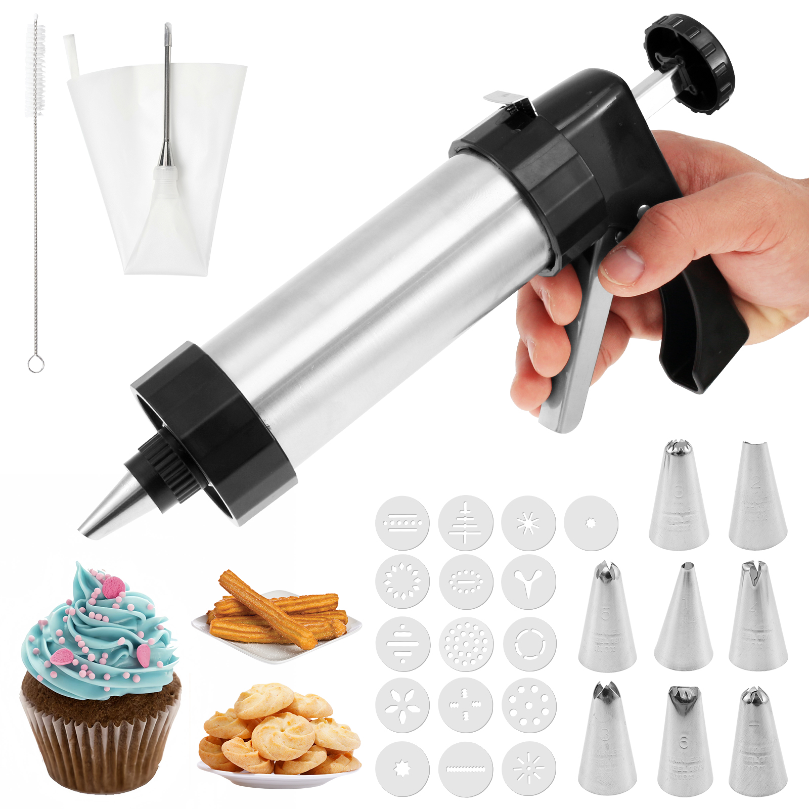 Stainless Steel Cookie Gun Chu - Churros Maker Gun ulasan dan harga