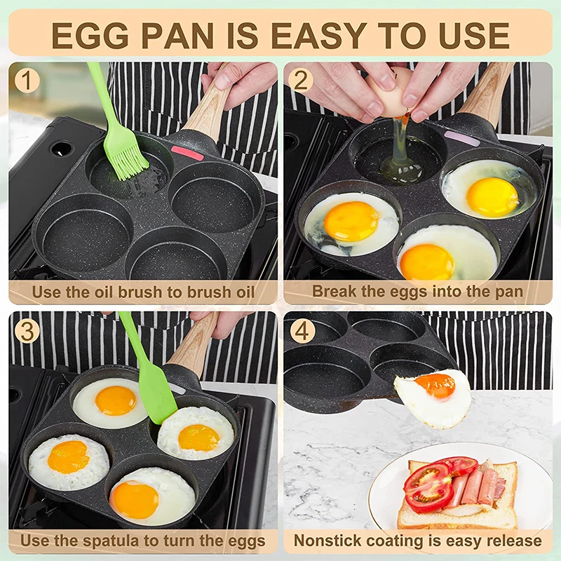 2/4-Hole Frying Pot Pan Thicke - Mini Pancake Griddle ulasan dan harga
